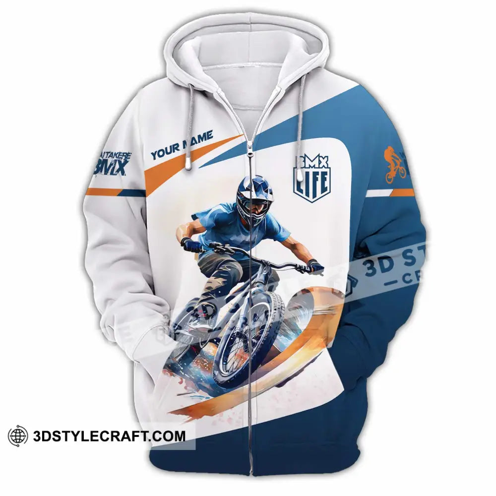Unisex Shirt Custom BMX Race Bikes Shirt Zipper Hoodie / S T shirt