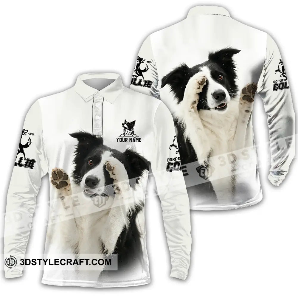 Unisex Shirt - Custom Border Collie Shirt Long Sleeve Polo / S T-shirt