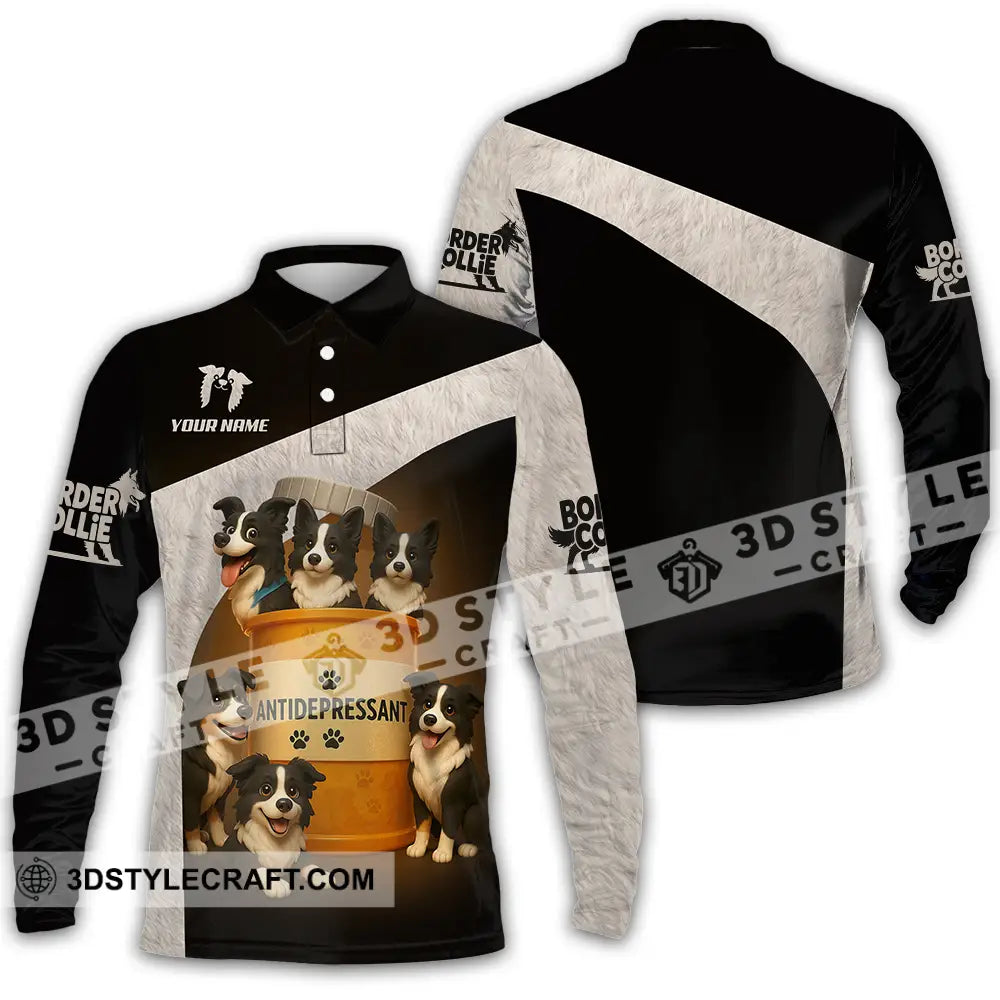 Unisex Shirt - Custom Border Collie Shirt Long Sleeve Polo / S T-shirt