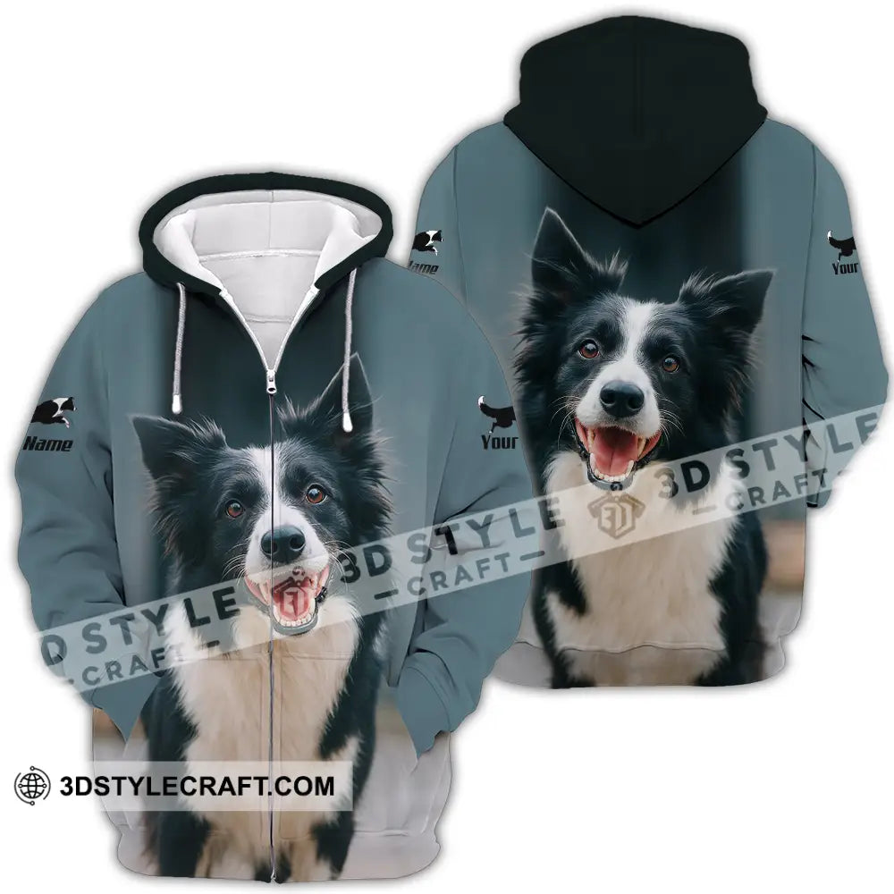 Unisex Shirt - Custom Border Collie Shirt Zipper Hoodie / S T-shirt