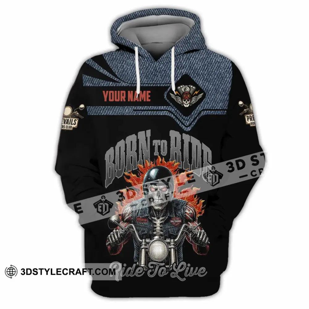 Unisex Shirt - Custom Born To Ride 3D Shirt Hoodie / S T-shirt