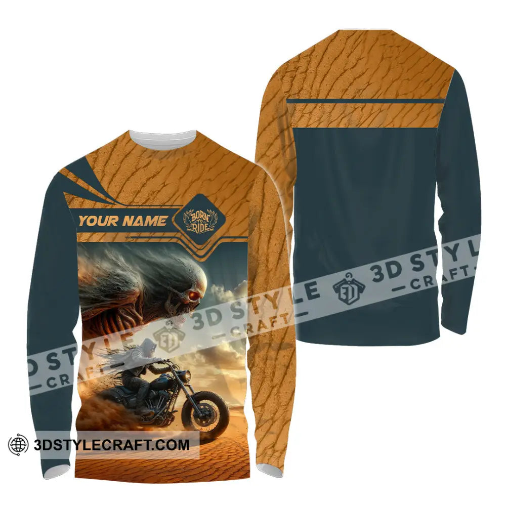 Unisex Shirt - Custom Born To Ride Riding Lover Shirt Long Sleeve Shirt / S T-shirt