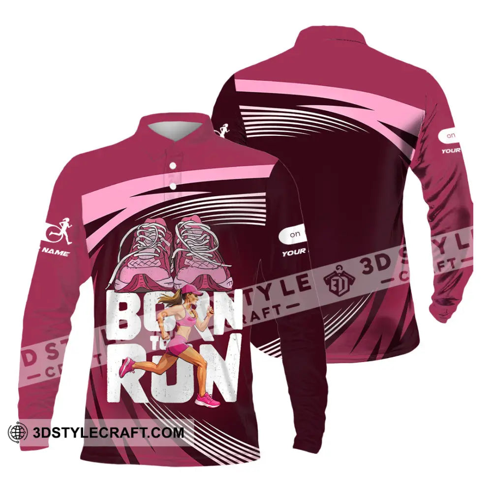 Unisex Shirt - Custom Born To Run 3D Shirt Long Sleeve Polo / S T-shirt