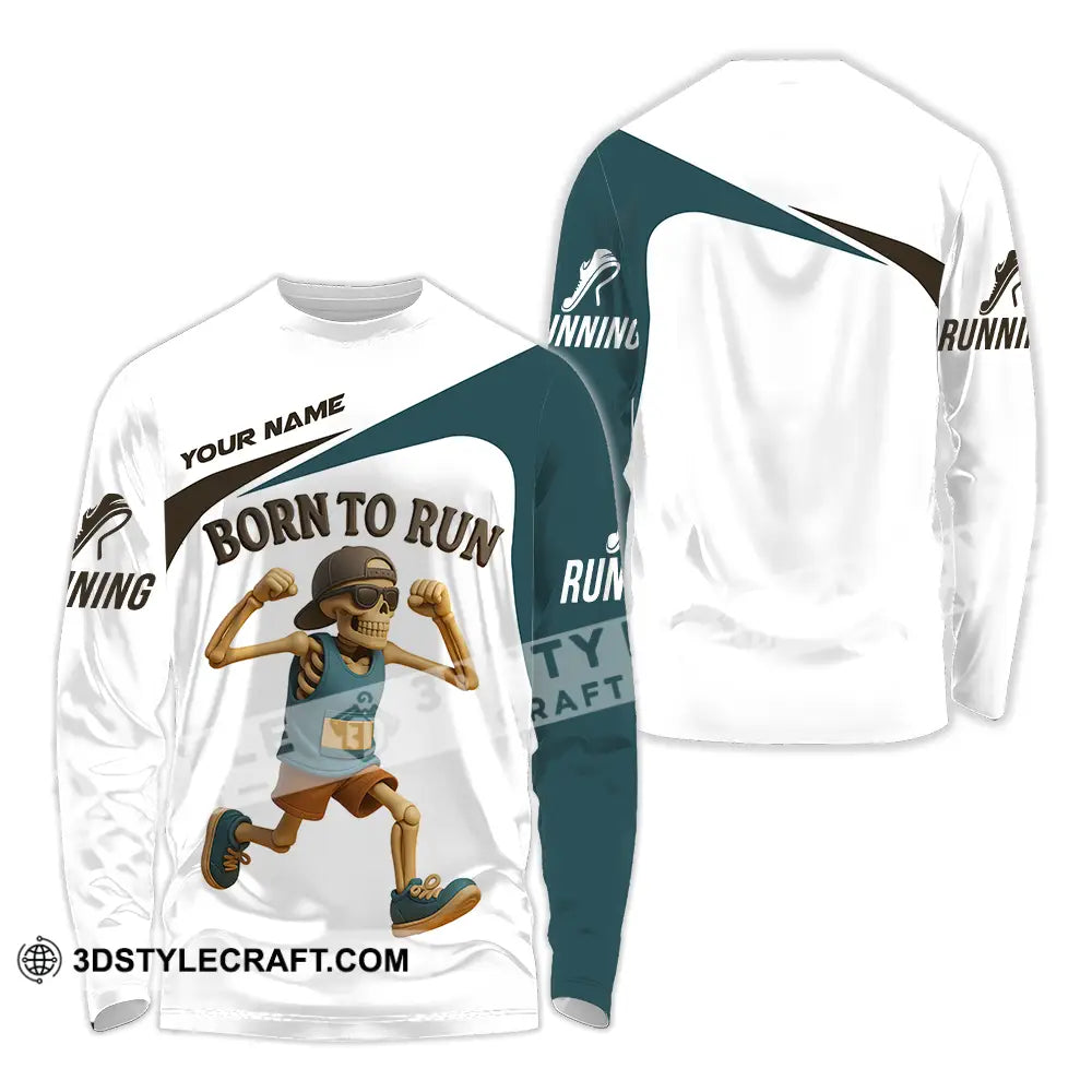 Unisex Shirt - Custom Born To Run Running Lover Sport Shirt Long Sleeve Shirt / S T-shirt