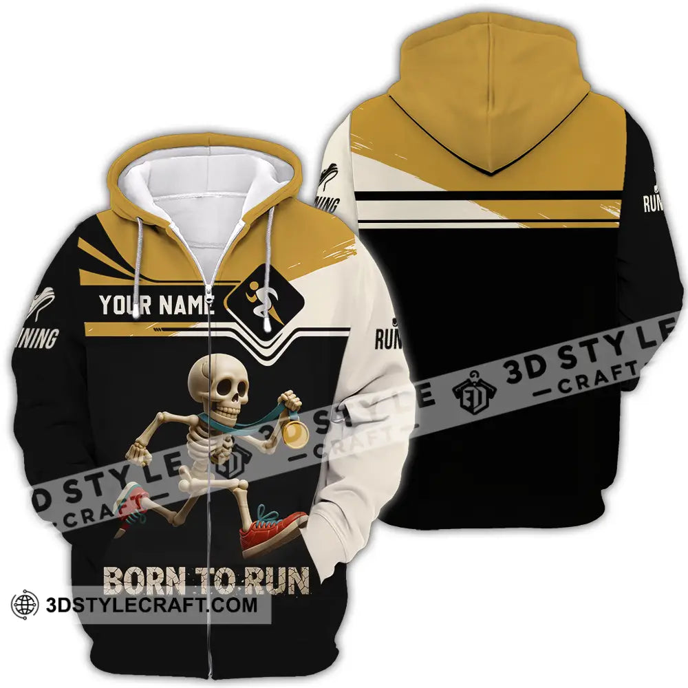 Unisex Shirt - Custom Born To Run Running Lover Sport Shirt Zipper Hoodie / S T-shirt