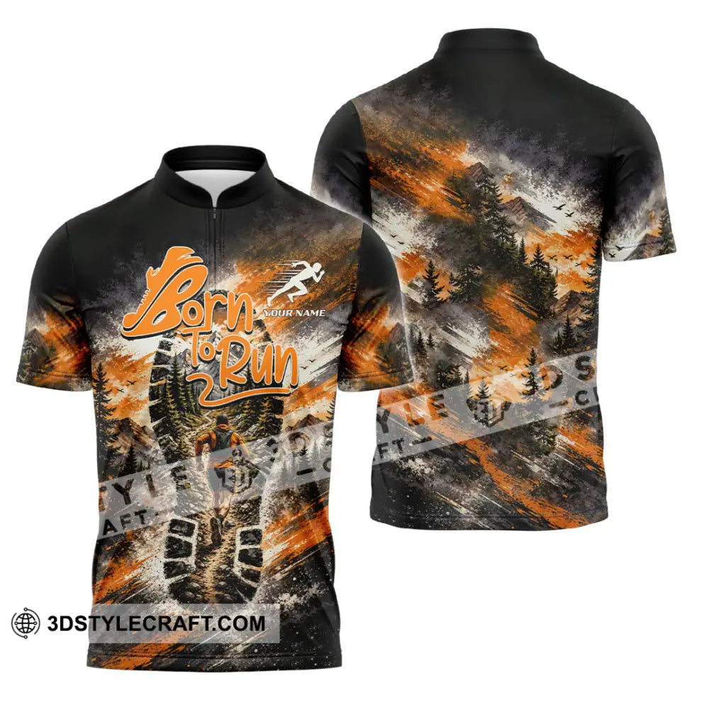 Unisex Shirt - Custom Born To Run Shirt - Zipper Polo Shirt / S - T-shirt
