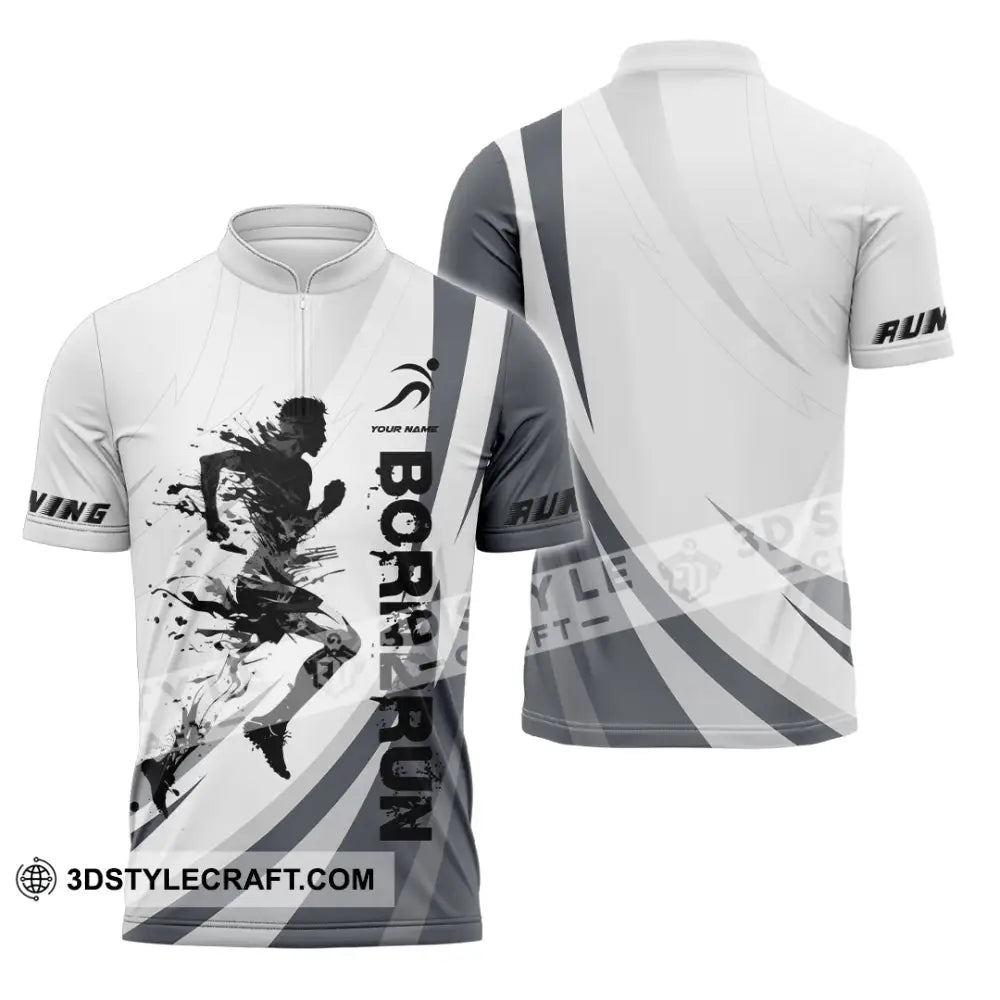 Unisex Shirt - Custom Born To Run Shirt Zipper Polo Shirt / S T-shirt