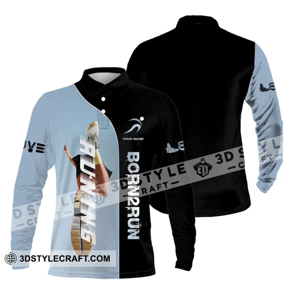 Unisex Shirt - Custom Born To Running Shirt Long Sleeve Polo / S T-shirt