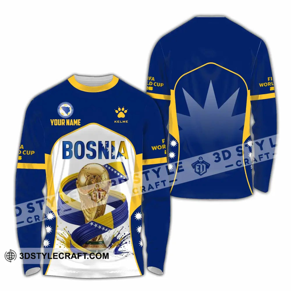 Unisex Shirt - Custom Bosnia World Cup 2026 Shirt - Long Sleeve Shirt / S - T-shirt
