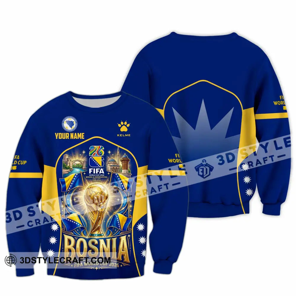 Unisex Shirt - Custom Bosnia World Cup 2026 Shirt - Long Sleeve / S - T-shirt