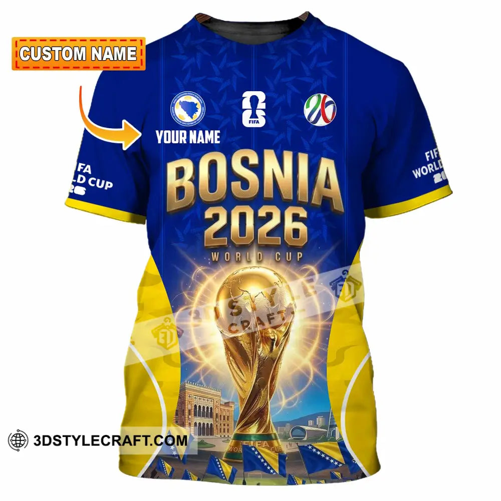 Unisex Shirt - Custom Bosnia World Cup 2026 Shirt - T-shirt