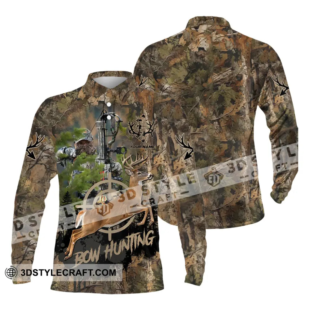 Unisex Shirt - Custom Bow Hunting Shirt Long Sleeve Polo / S T-shirt