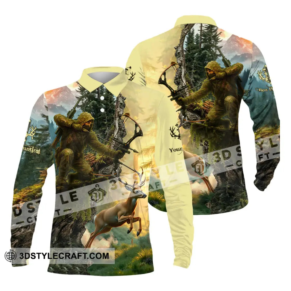 Unisex Shirt - Custom Bow Hunting Shirt Long Sleeve Polo / S T-shirt