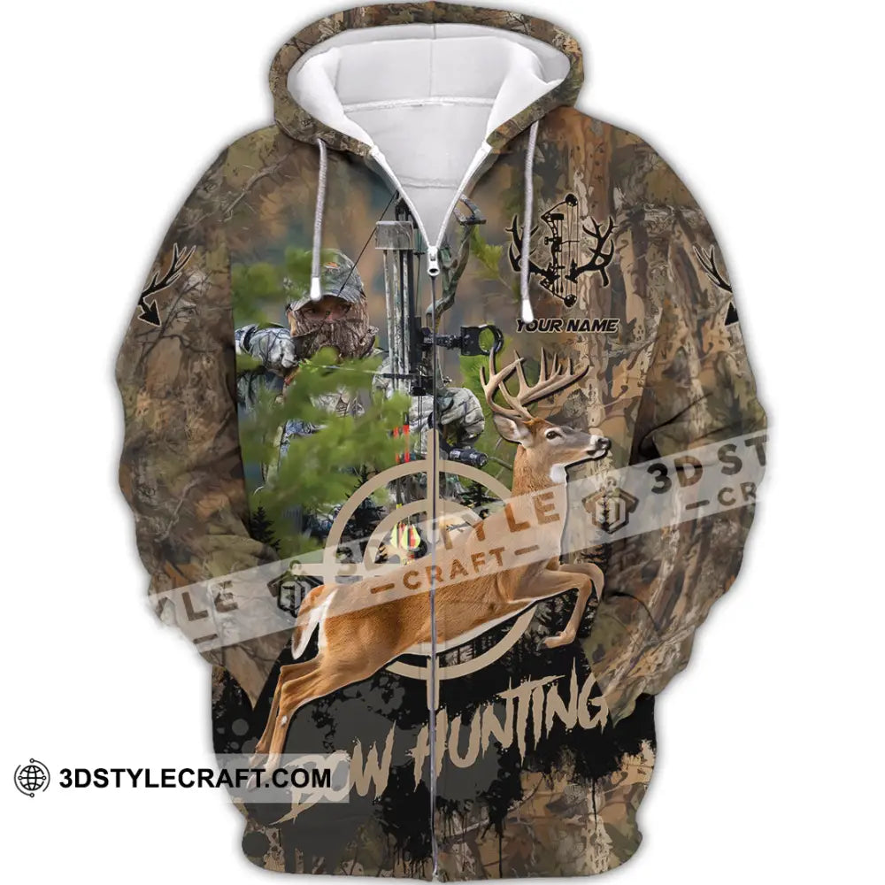 Unisex Shirt - Custom Bow Hunting Shirt Zipper Hoodie / S T-shirt