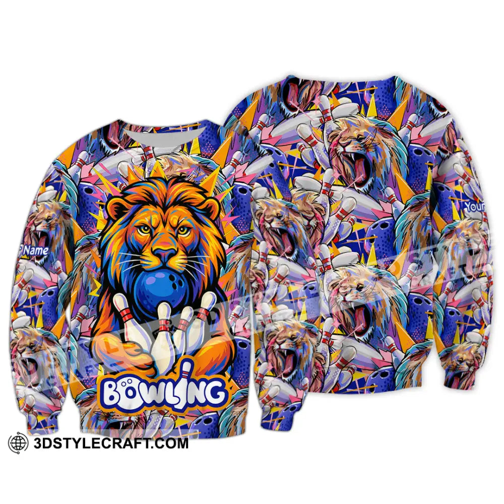 Unisex Shirt - Custom Bowling Lion Shirt Long Sleeve / S T-shirt