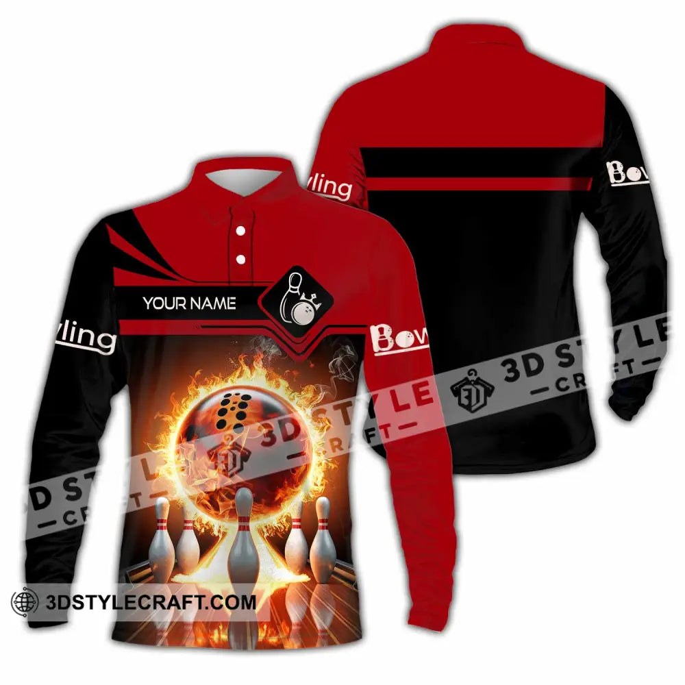 Unisex Shirt - Custom Bowling Player Shirt Long Sleeve Polo / S T-shirt