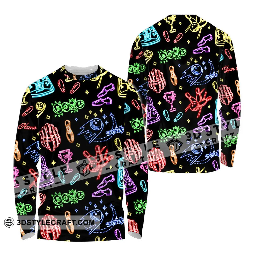 Unisex Shirt - Custom Bowling Strike Shirt Long Sleeve Shirt / S T-shirt