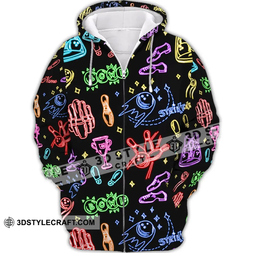 Unisex Shirt - Custom Bowling Strike Shirt Zipper Hoodie / S T-shirt