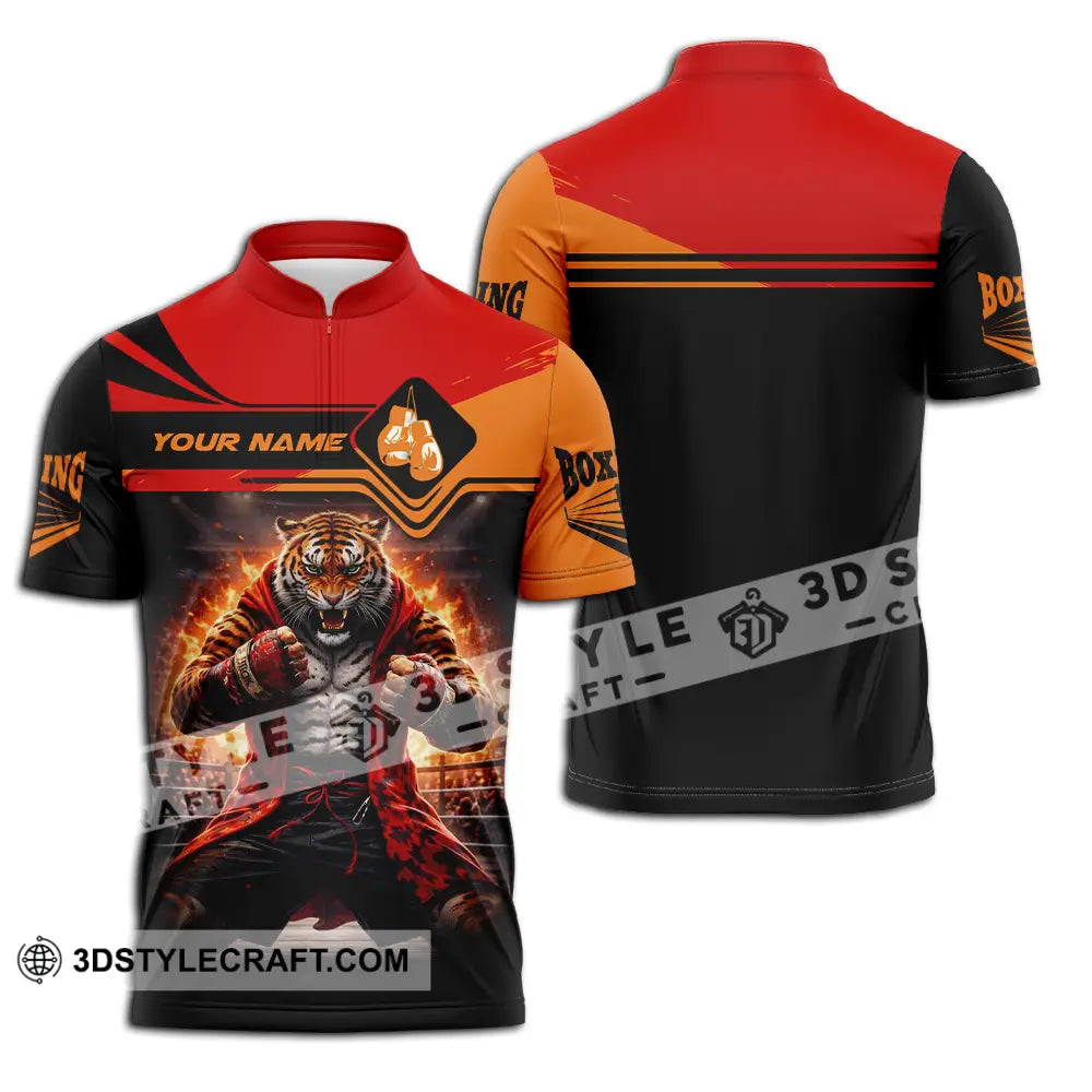 Unisex Shirt - Custom Boxing 3D Shirt Zipper Polo Shirt / S T-shirt