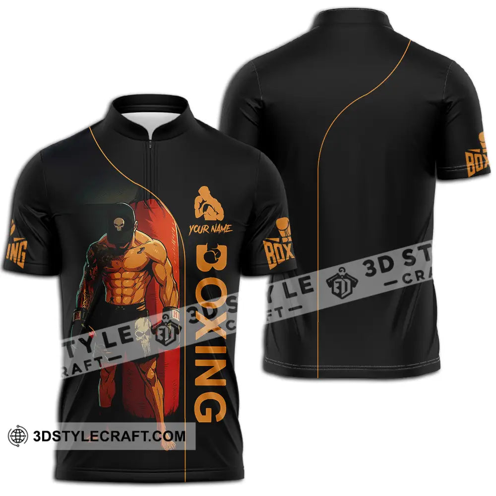 Unisex Shirt - Custom Boxing 3D Shirt Zipper Polo Shirt / S T-shirt
