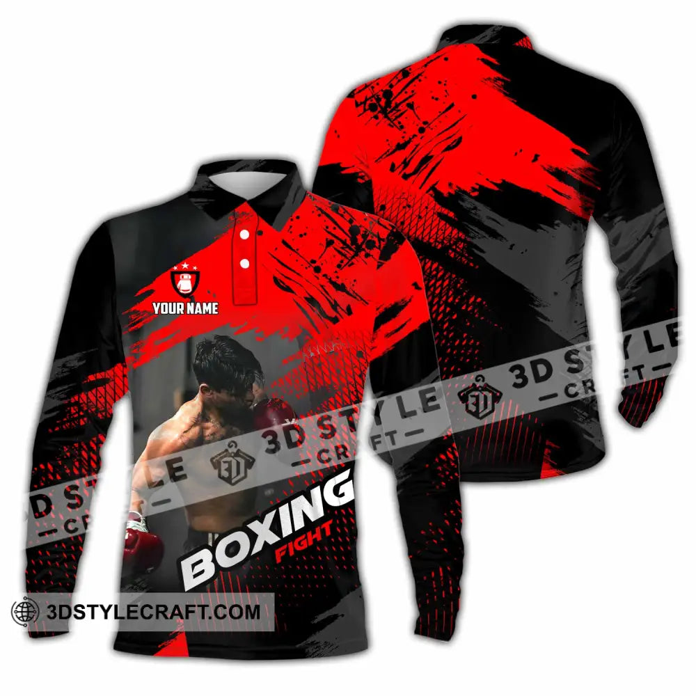 Unisex Shirt - Custom Boxing Fight 3D Shirt - Long Sleeve Polo / S - T-shirt