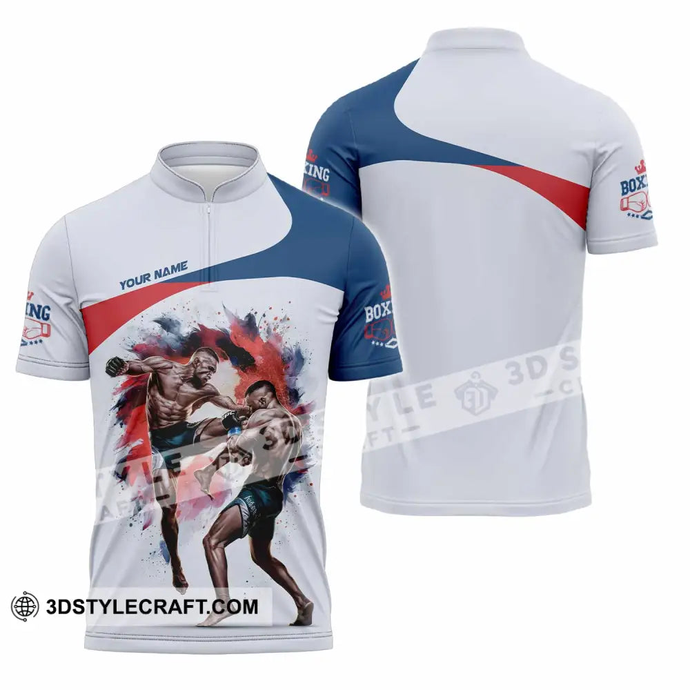 Unisex Shirt - Custom Boxing Lover Shirt Zipper Polo Shirt / S T-shirt