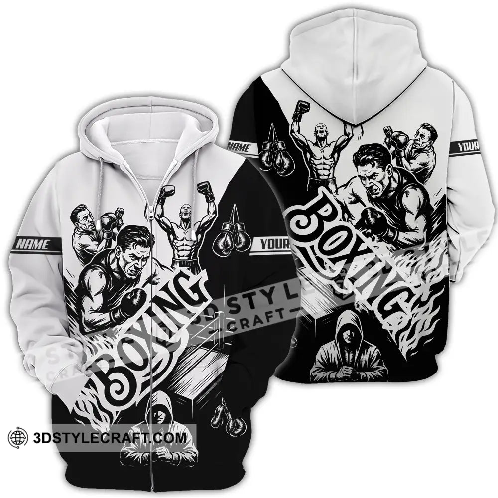 Unisex Shirt - Custom Boxing Men Shirt Zipper Hoodie / S T-shirt