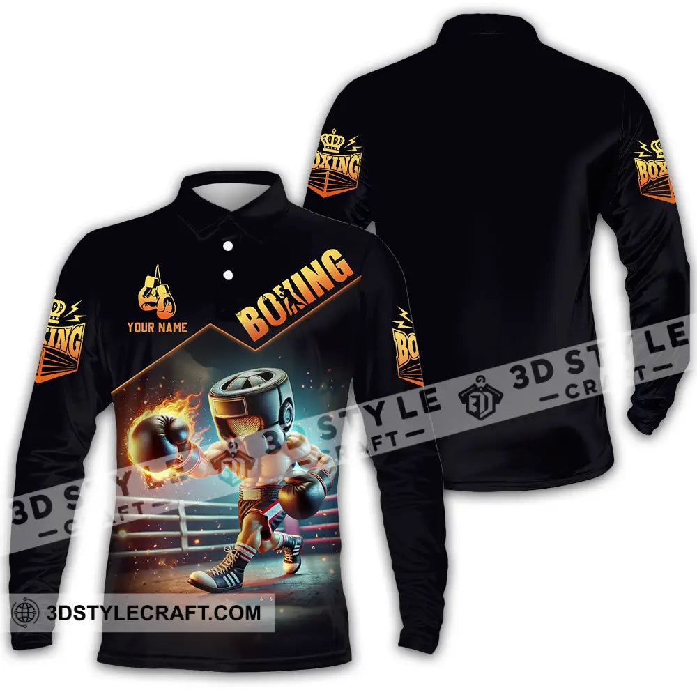 Unisex Shirt - Custom Boxing Player Shirt Long Sleeve Polo / S T-shirt