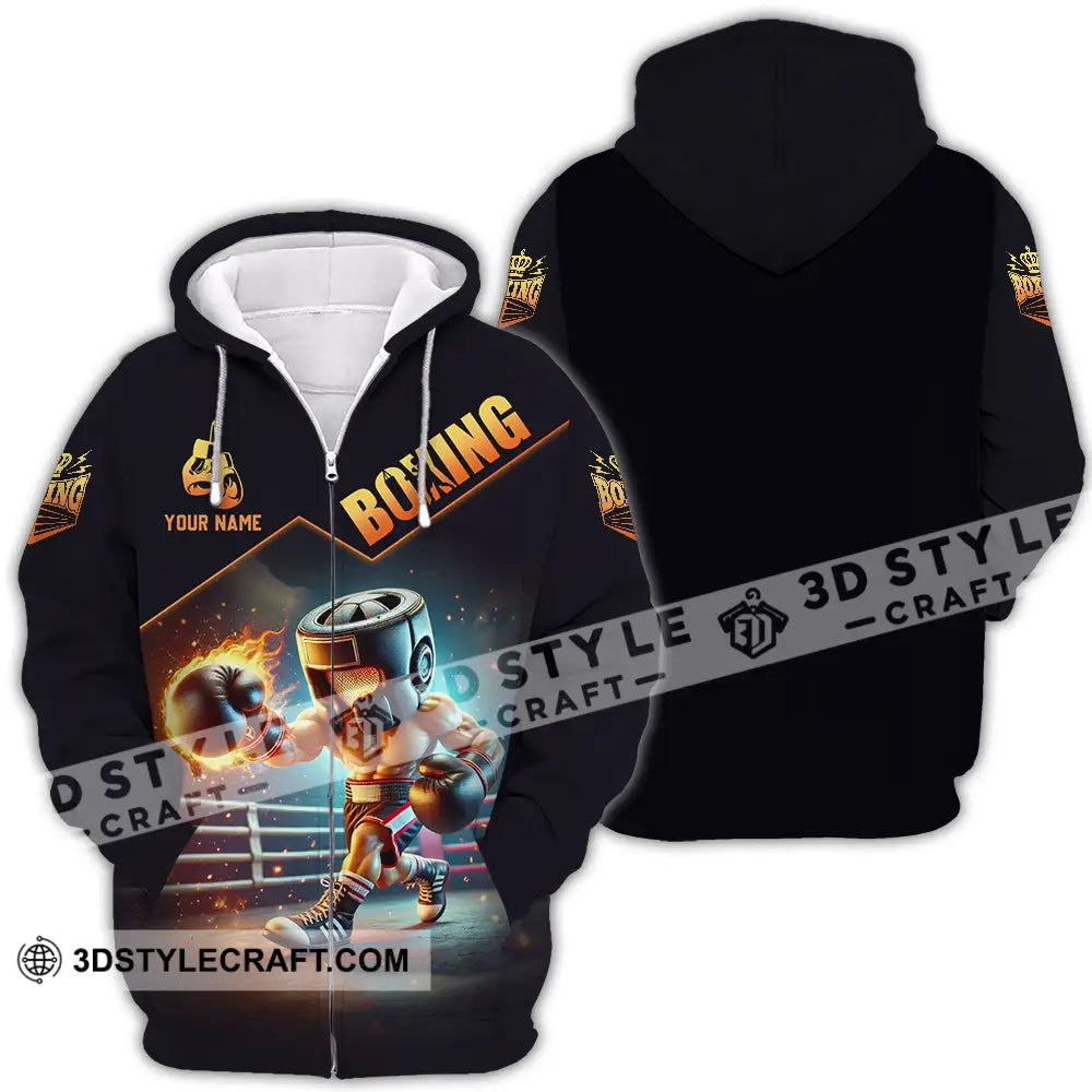 Unisex Shirt - Custom Boxing Player Shirt Zipper Hoodie / S T-shirt