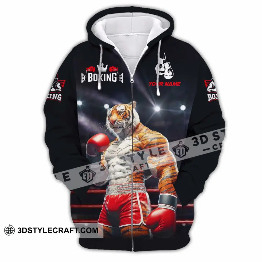 Unisex Shirt - Custom Boxing Tiger Shirt Zipper Hoodie / S T-shirt