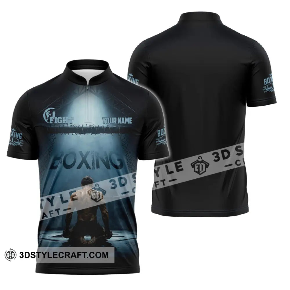 Unisex Shirt - Custom Boxing Shirt - Zipper Polo Shirt / S - T-shirt