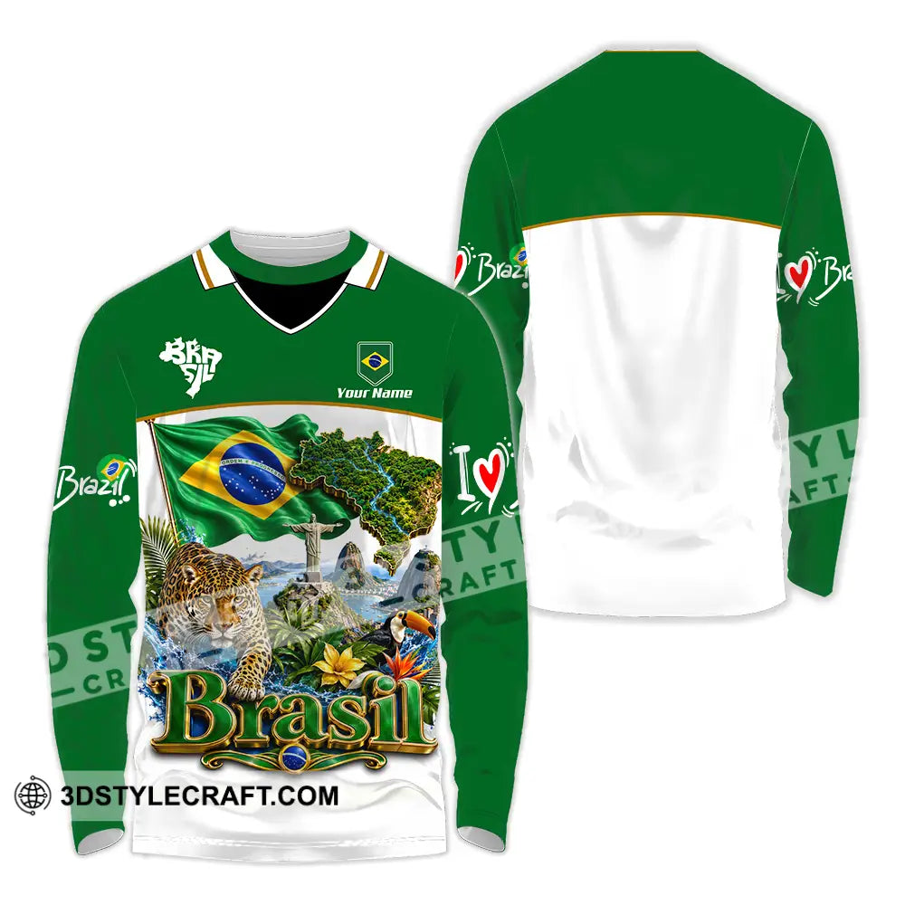 Unisex Shirt - Custom Brasil Shirt - Long Sleeve Shirt / S - T-shirt