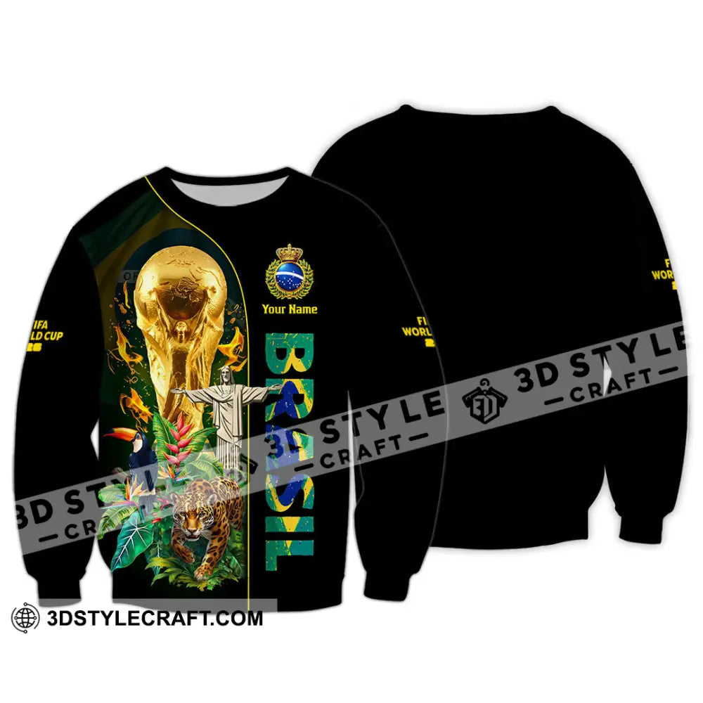Unisex Shirt - Custom Brasil World Cup 2026 3D Shirt Long Sleeve / S T-shirt
