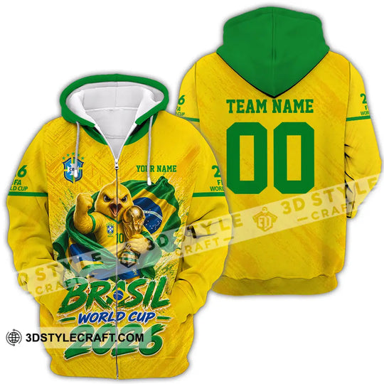 Unisex Shirt - Custom Brasil World Cup 2026 3D Shirt style option 4