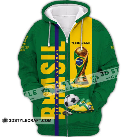 Unisex Shirt - Custom Brasil World Cup 2026 3D Shirt style option 3