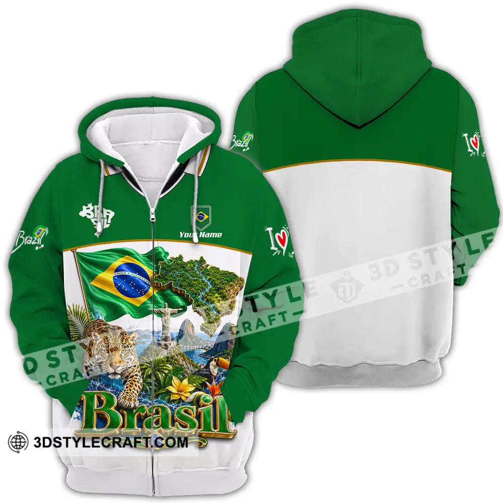Unisex Shirt - Custom Brasil Shirt - Zipper Hoodie / S - T-shirt