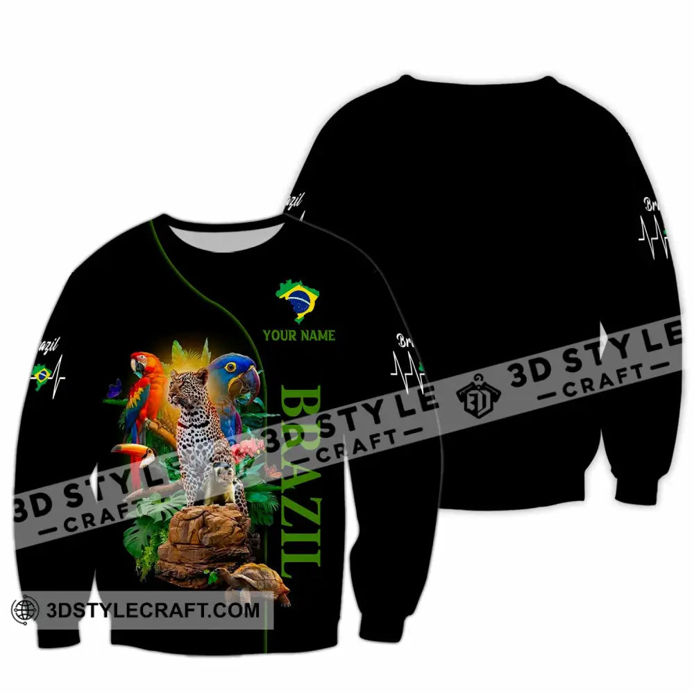 Unisex Shirt - Custom Brazil 3D Shirt Long Sleeve / S T-shirt