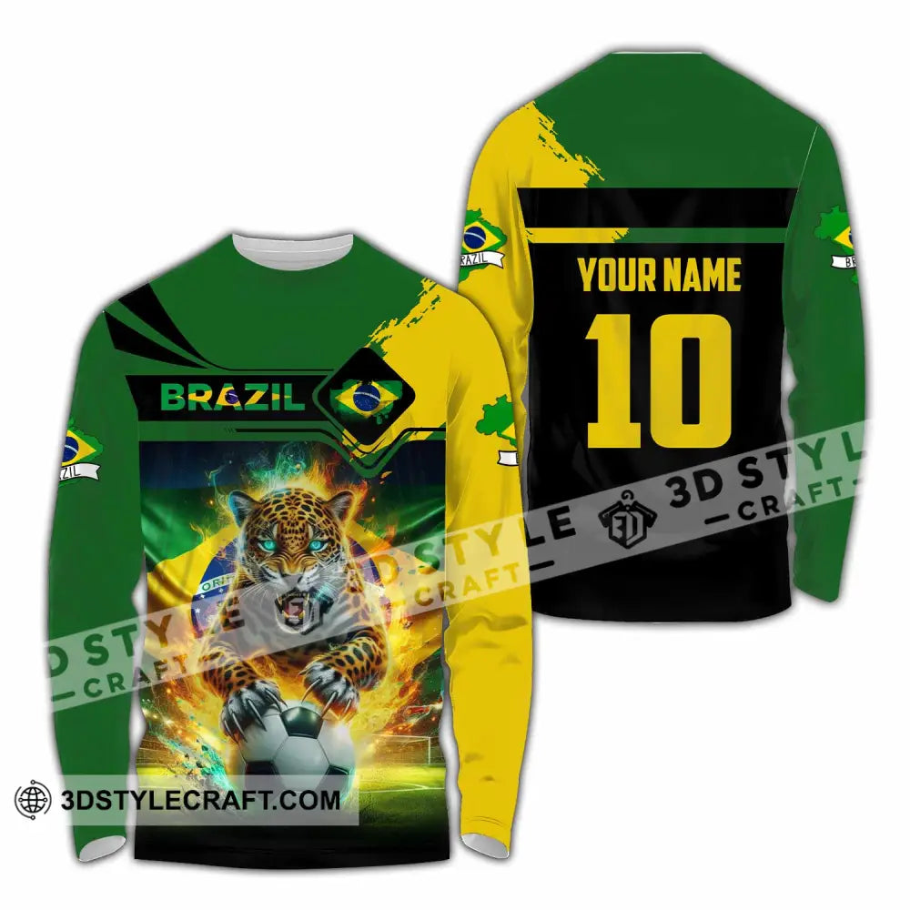Unisex Shirt - Custom Brazil 3D Shirt Long Sleeve Shirt / S T-shirt