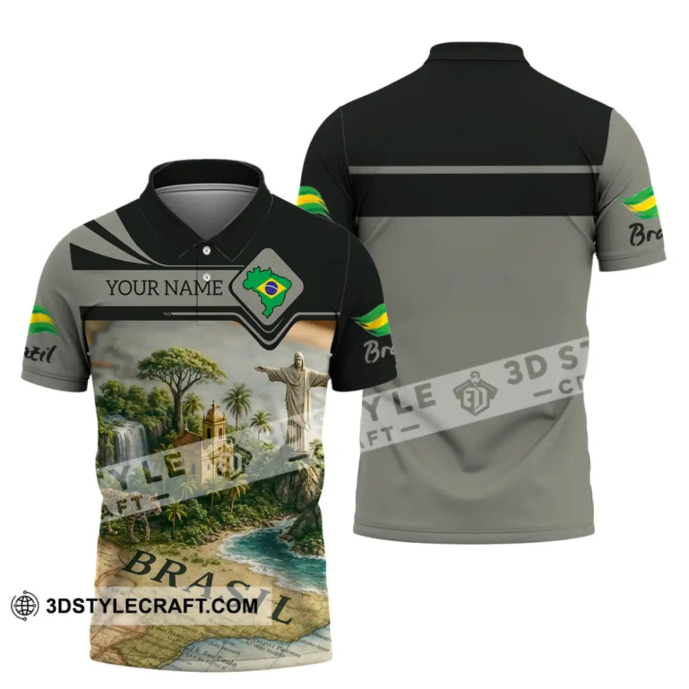 Unisex Shirt - Custom Brazil 3D Shirt Polo Shirt / S T-shirt
