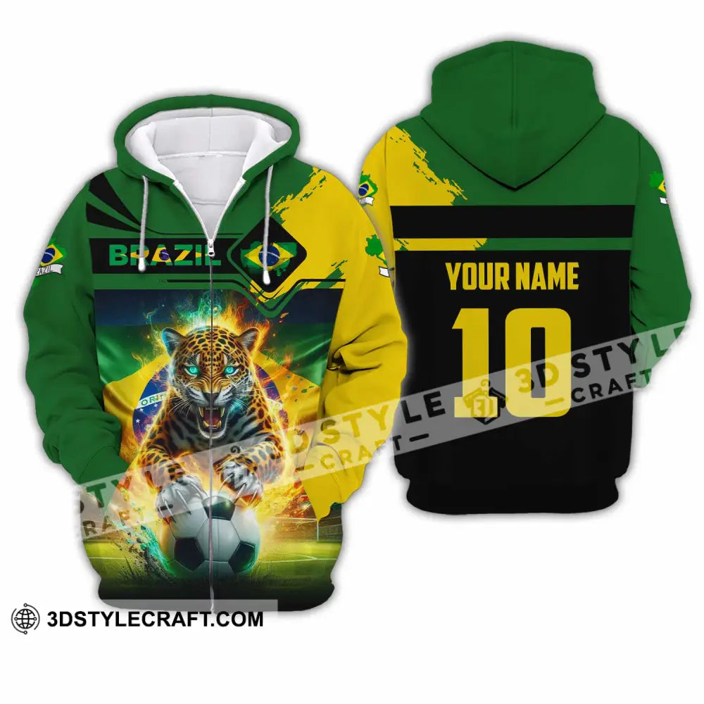 Unisex Shirt - Custom Brazil 3D Shirt Zipper Hoodie / S T-shirt