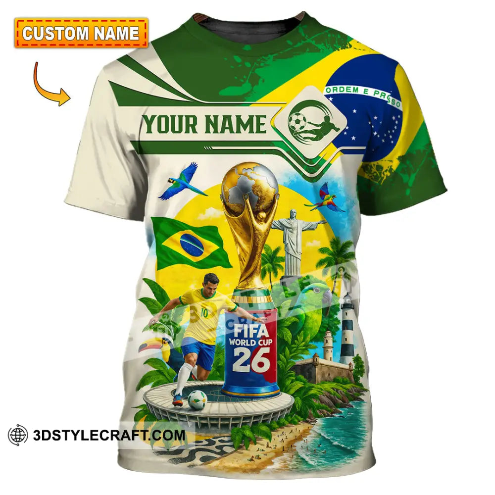 Unisex Shirt - Custom Brazil Fifa World Cup 2026 3D Shirt T-shirt