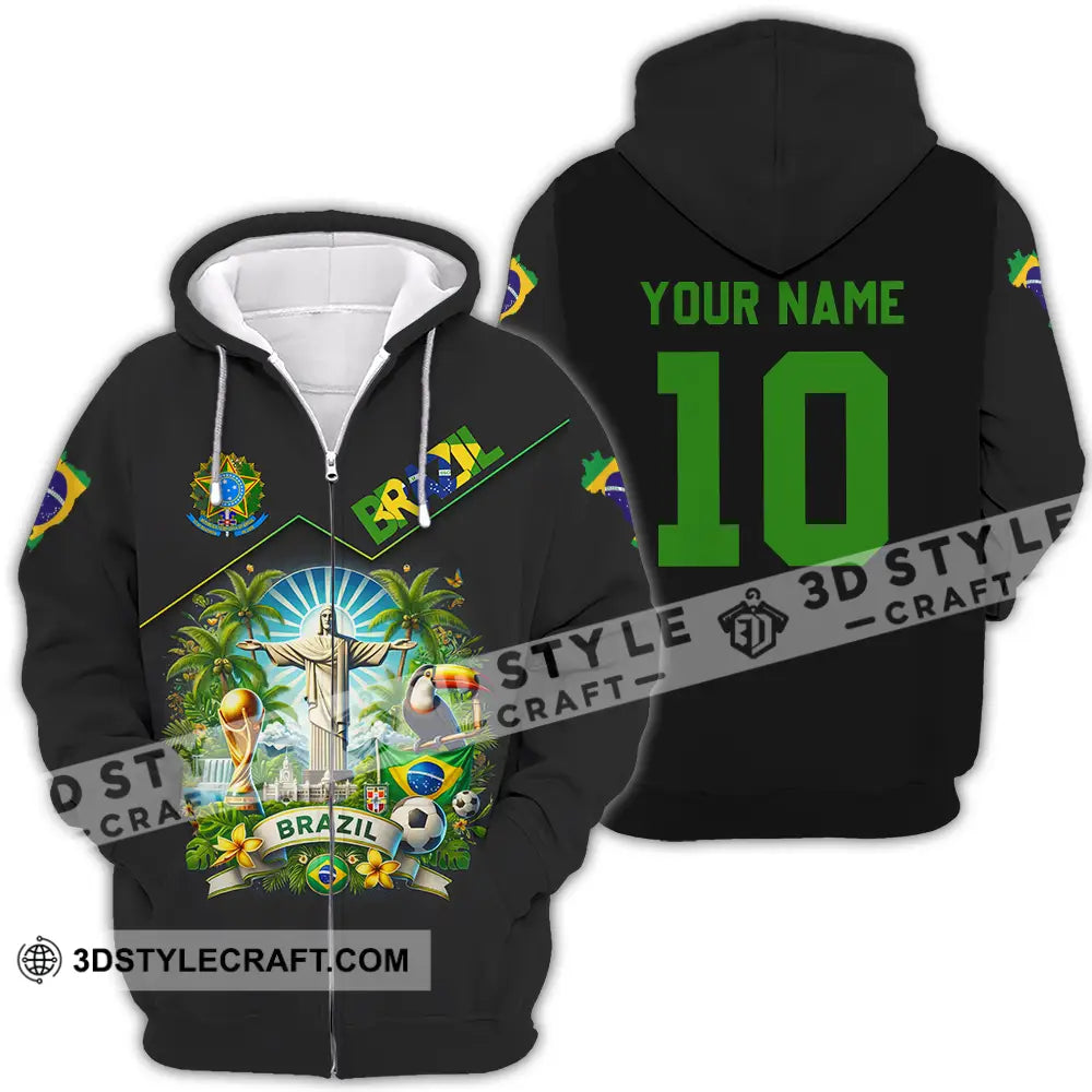 Unisex Shirt - Custom Brazil World Cup 2026 3D Shirt Zipper Hoodie / S T-shirt