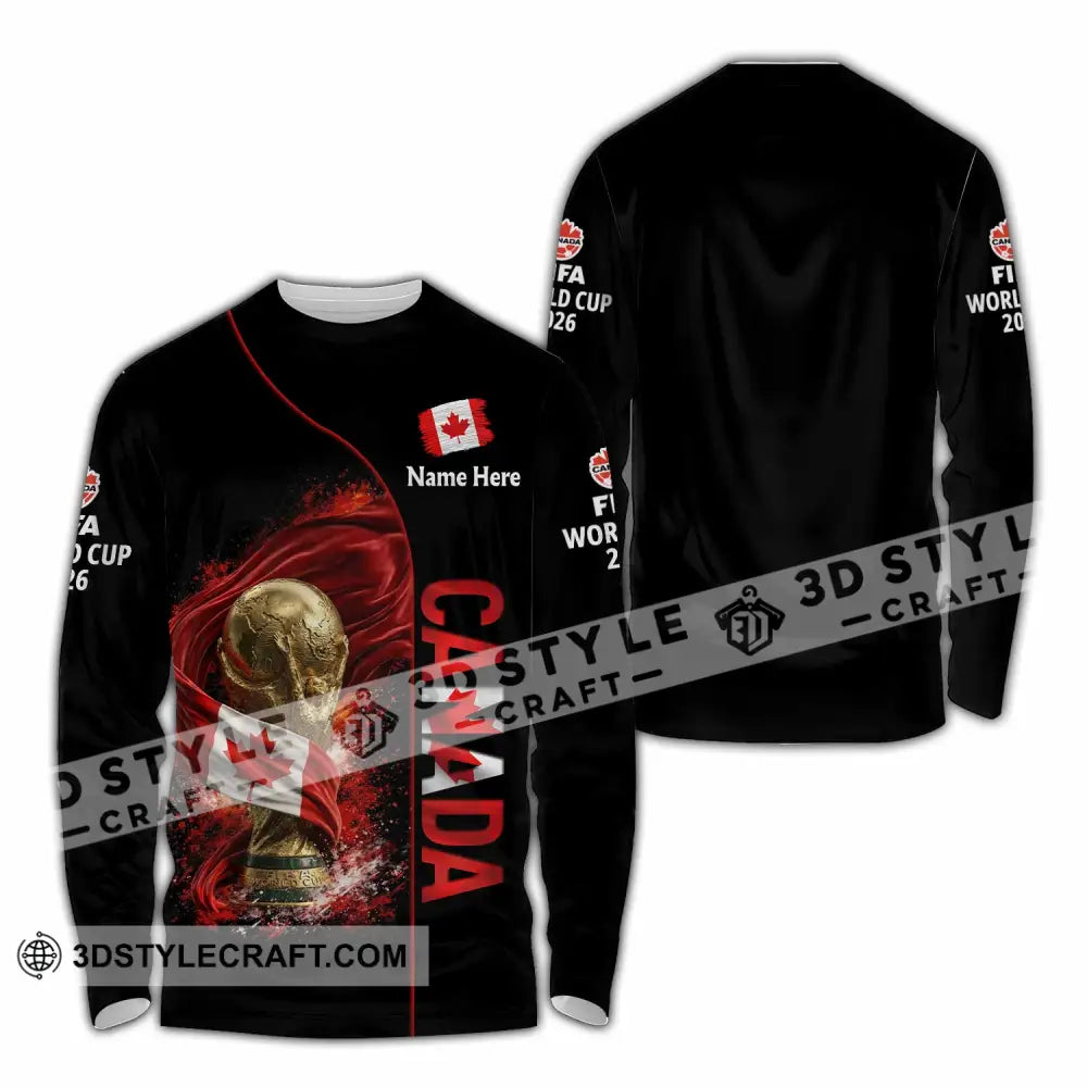 Unisex Shirt - Custom World Cup 2026 Canada 3D Shirt Long Sleeve Shirt / S T-shirt
