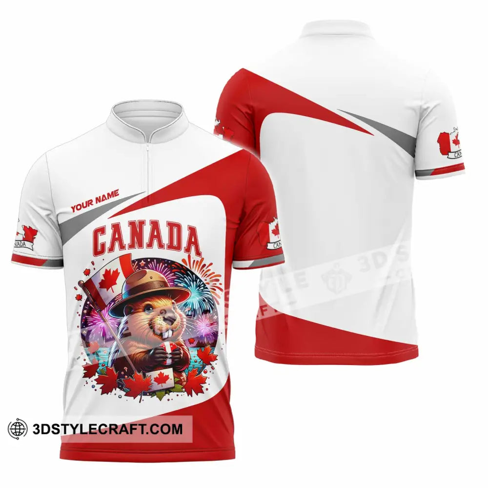 Unisex Shirt - Custom Canada Shirt Zipper Polo Shirt / S T-shirt