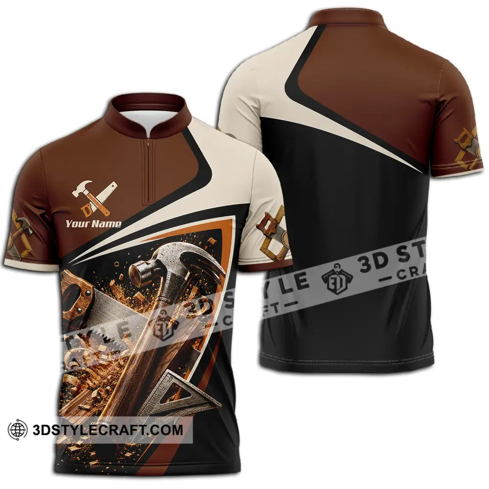 Unisex Shirt - Custom Carpenter Shirt - Zipper Polo Shirt / S - T-shirt