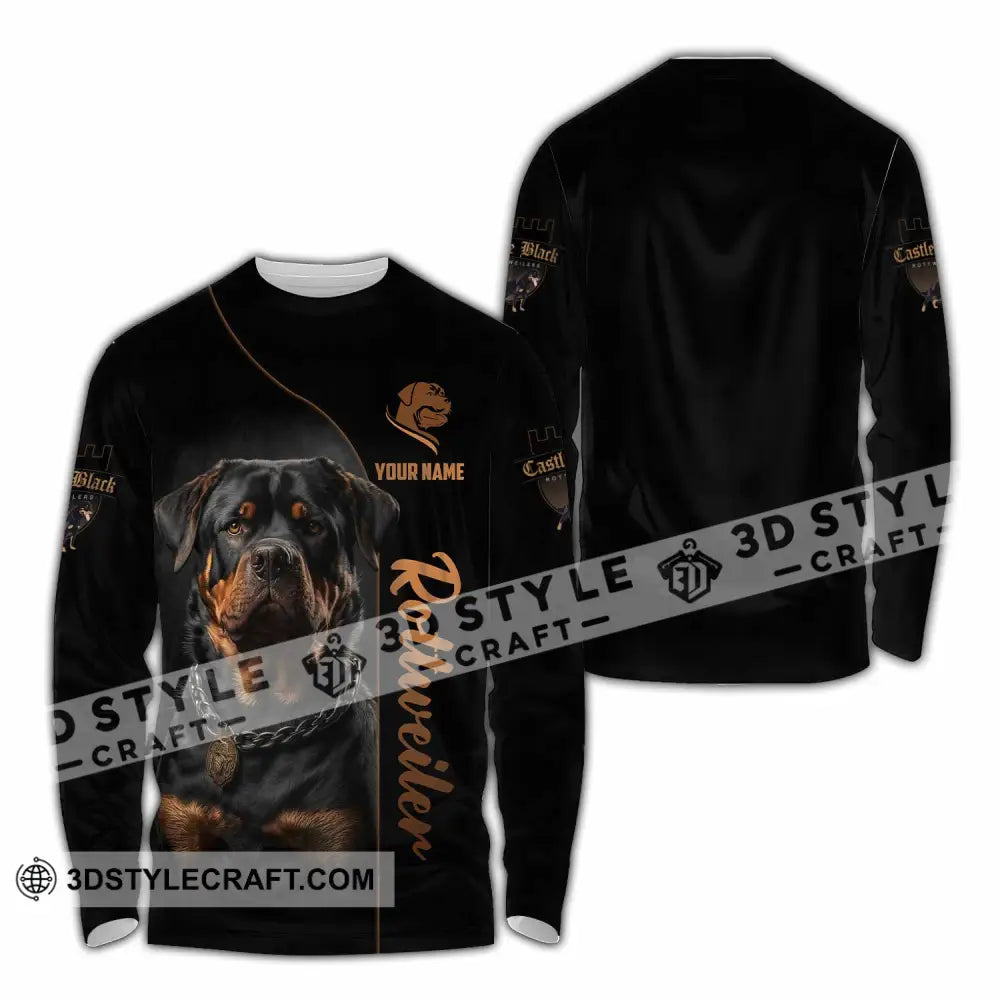 Unisex Shirt - Custom Castle Black Rottweilers Dog Shirt Long Sleeve Shirt / S T-shirt