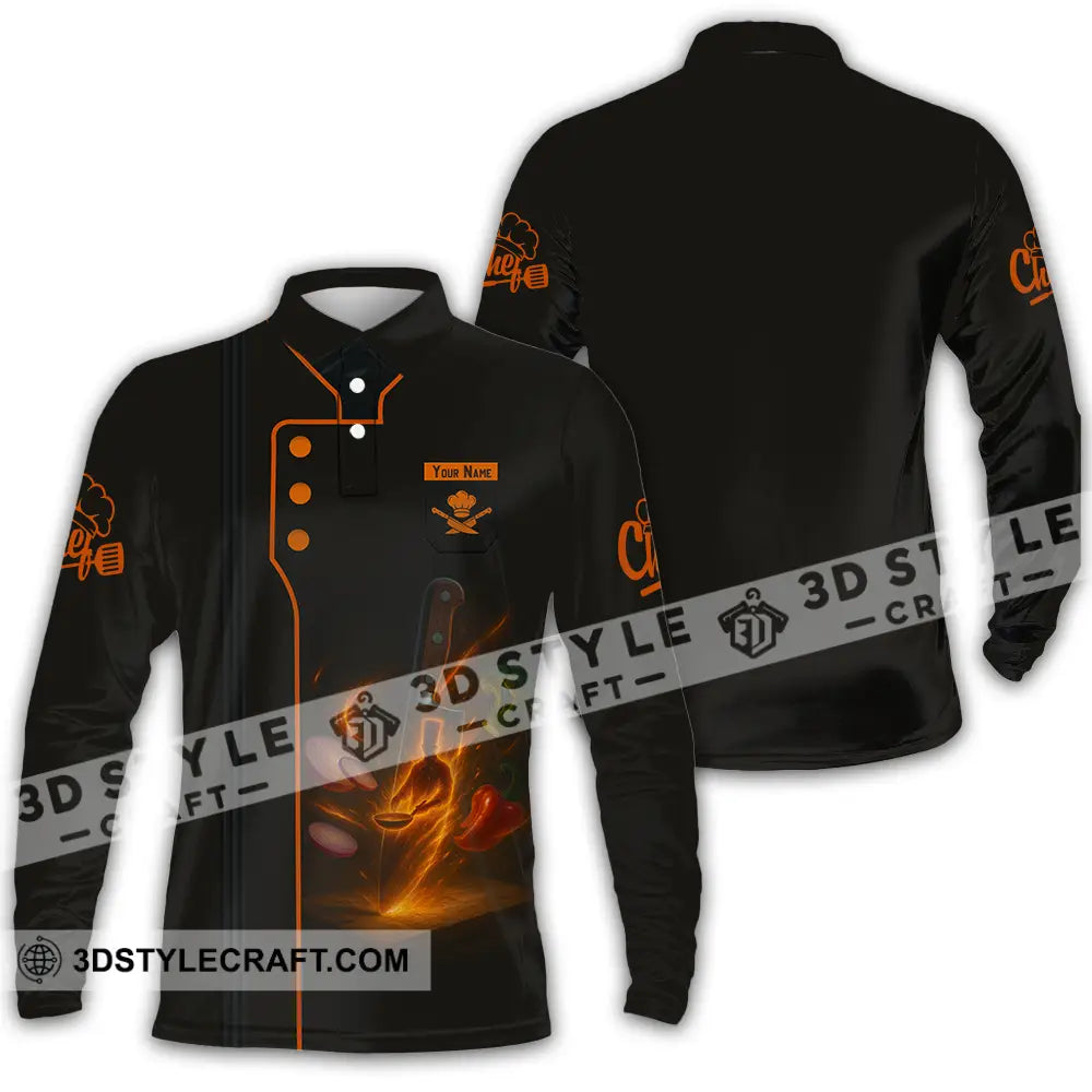 Unisex Shirt Custom Chef Shirt Long Sleeve Polo / S T shirt