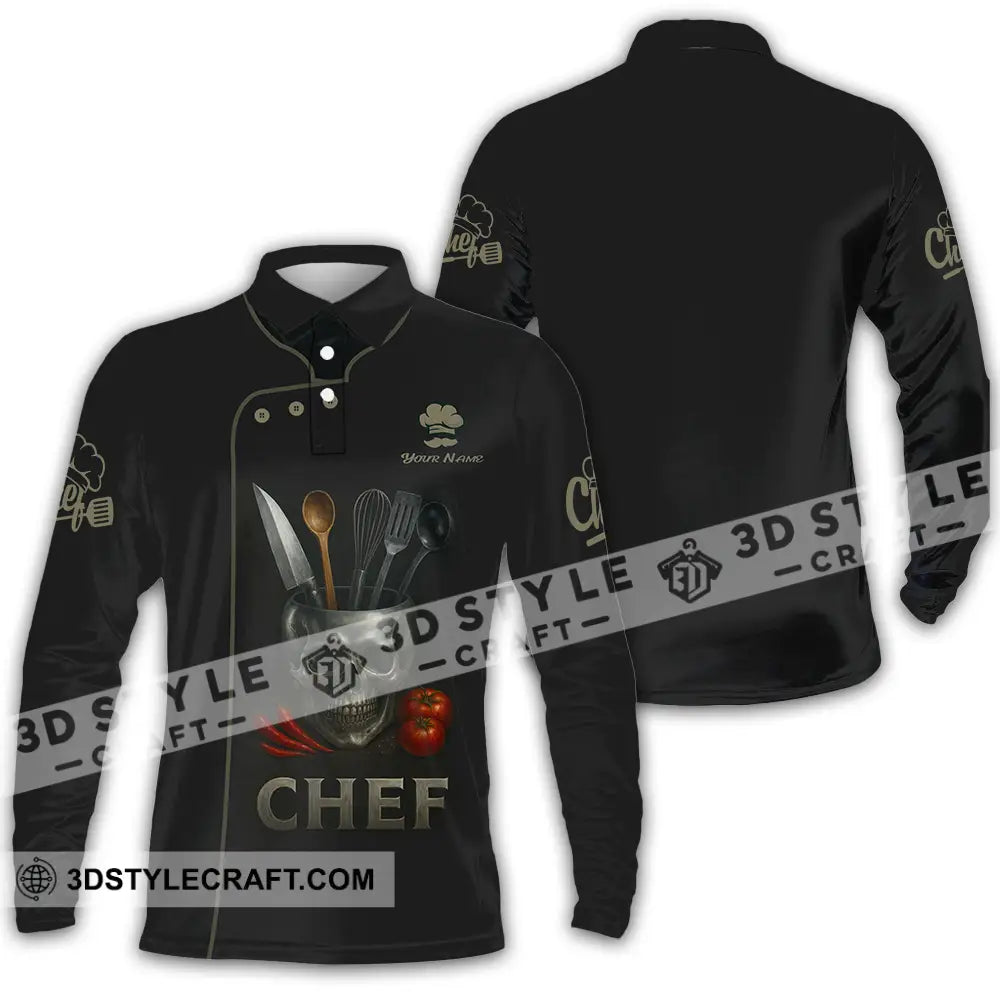 Unisex Shirt Custom Chef Shirt Long Sleeve Polo / S T shirt