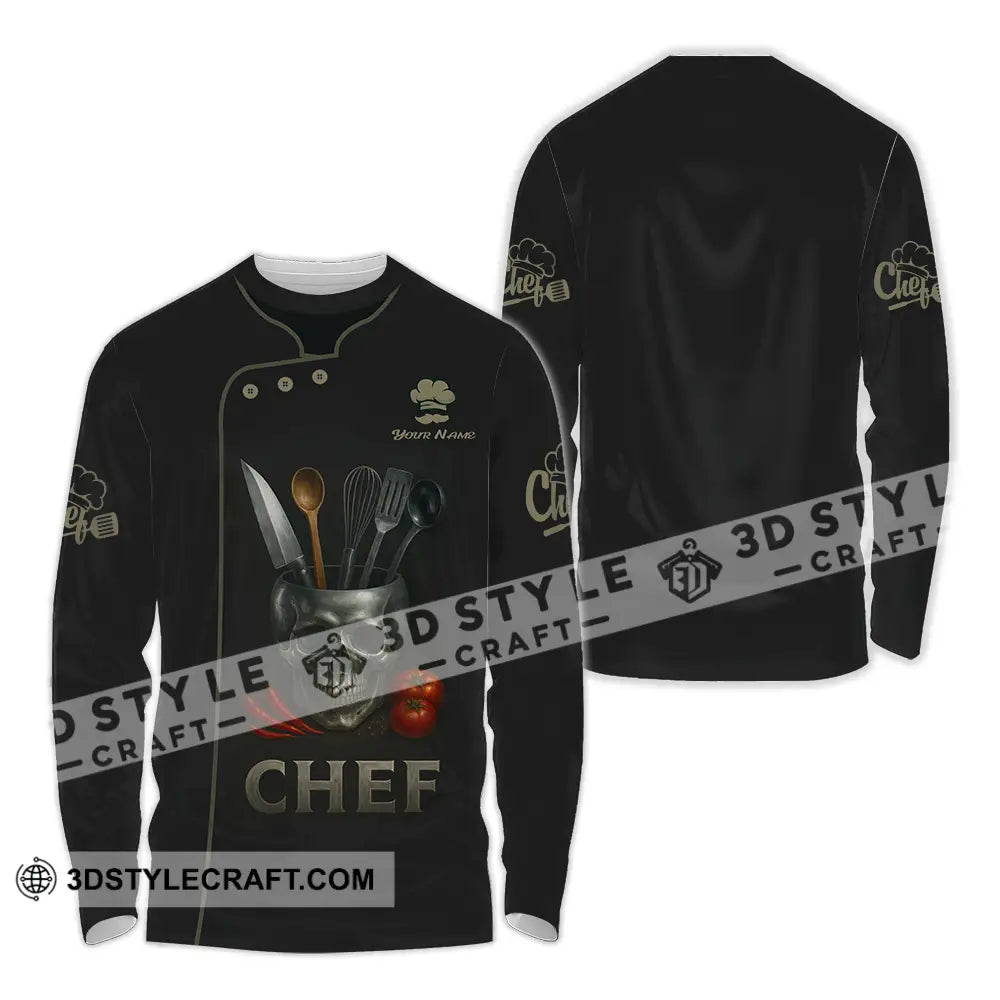 Unisex Shirt Custom Chef Shirt Long Sleeve Shirt / S T shirt