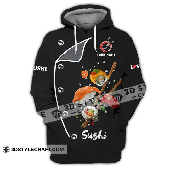 Unisex Shirt - Custom Chef Name Shirt - Chef Shirt - Chef Name, I Love Sushi, Gift For Japan Kitchen Lover style option 3